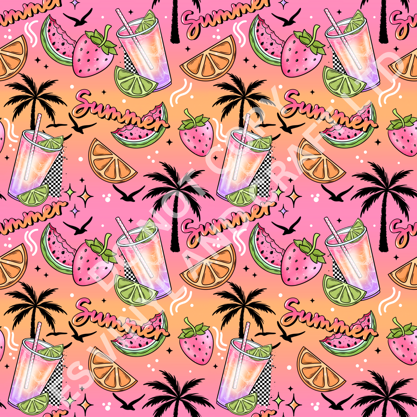 Summer Days - Holographic or Normal Printed Vinyl (A4 or 12" x 12") Sheets image 2