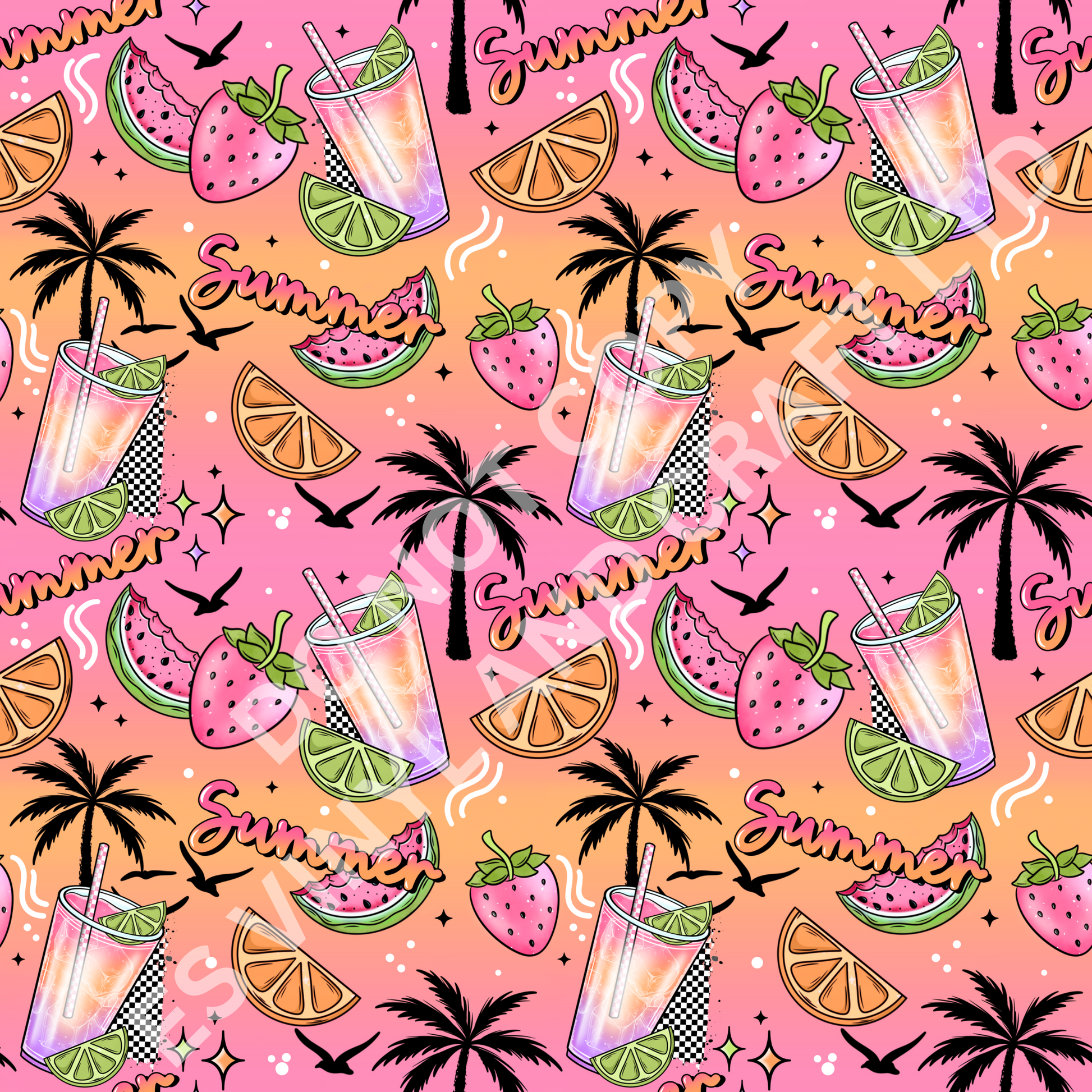 Summer Days - Holographic or Normal Printed Vinyl (A4 or 12" x 12") Sheets image 2