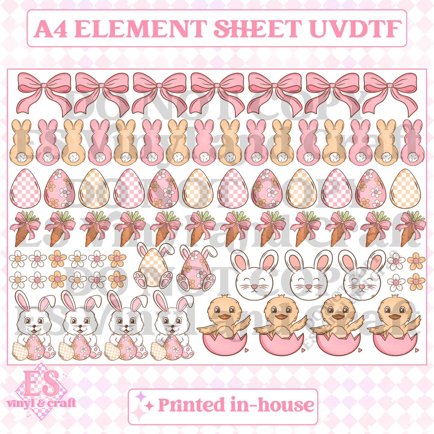Easter 1 Element Sheet - UVDTF (A4 Sheet) 210mm x 300mm image 0