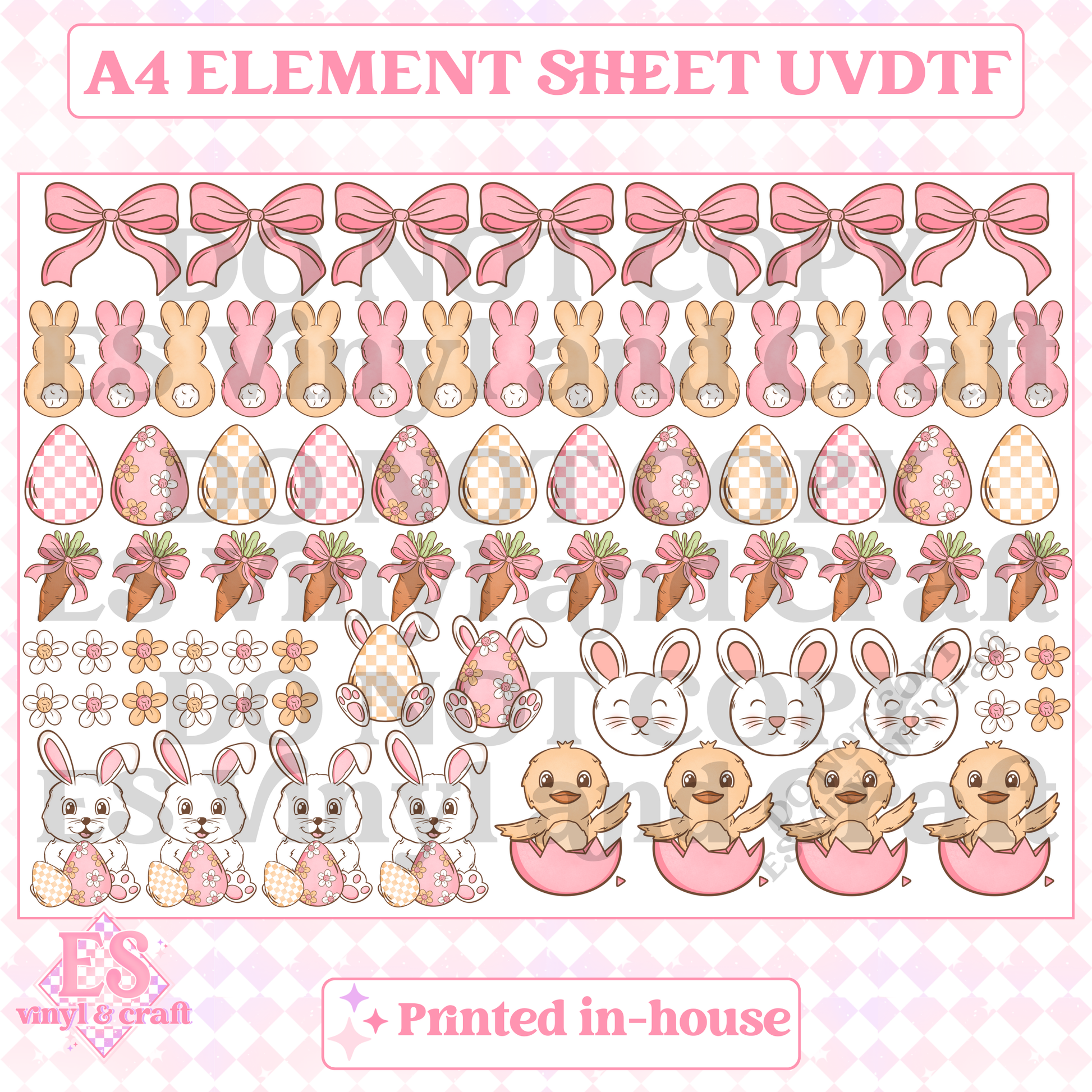 Easter 1 Element Sheet - UVDTF (A4 Sheet) 210mm x 300mm image 0
