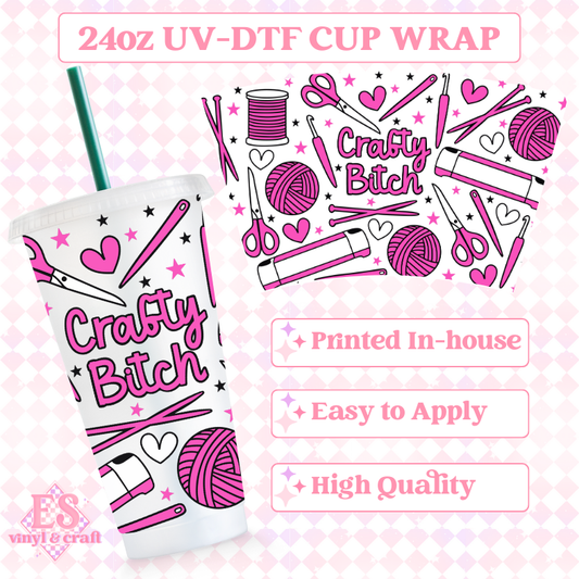 Crafty Bitch - UVDTF 24oz Cold Cup Wrap image 0