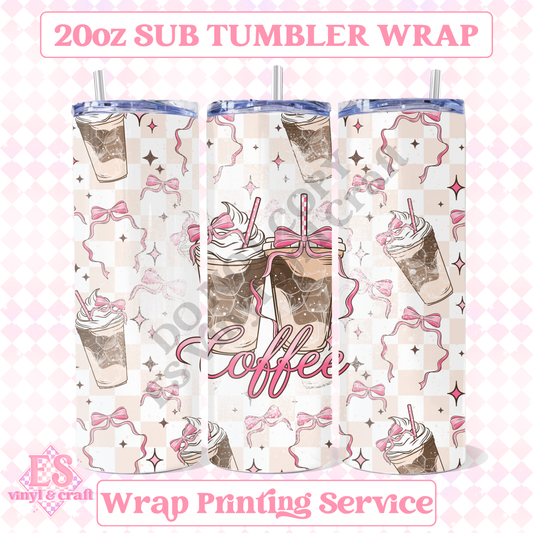 Pink Coffee - Full 20oz Tumbler Sublimation Print image 0