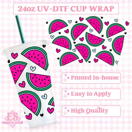 Watermelon - UVDTF 24oz Cold Cup Wrap image 0