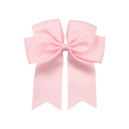 Dovetail Hair Bow Clip 6" - Baby Pink image 0
