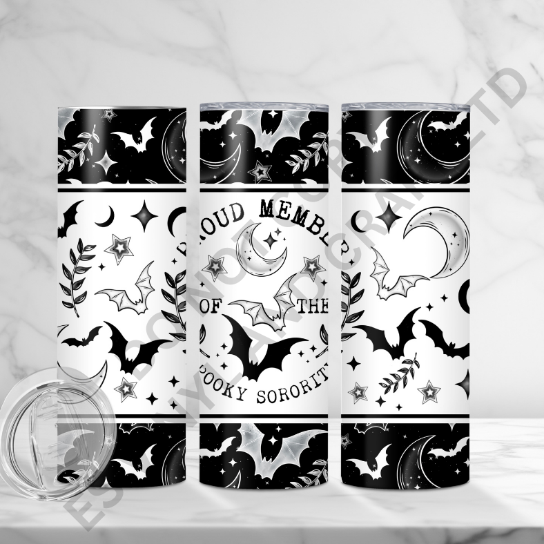 Spooky Sorority - Full 20oz Tumbler Sublimation Ready To Print image 0