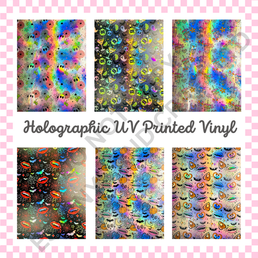 UV Printed Holographic Teckwrap Permanent Vinyl - A4 or 12" x 12" Sheet image 0