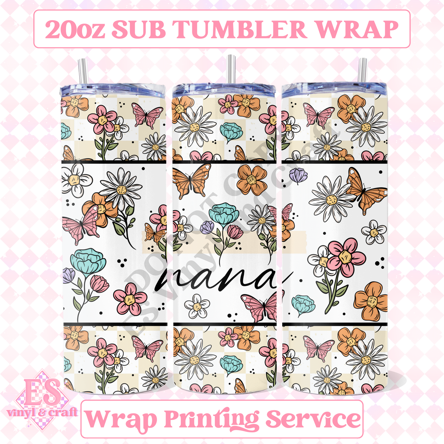 Grandma or Nana - Full 20oz Tumbler Sublimation Print image 2