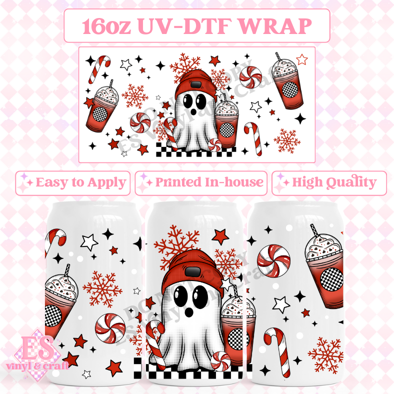 Peppermint Mocha - 16oz Beer Can / Libbey UV-DTF image 0