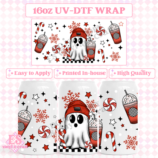 Peppermint Mocha - 16oz Beer Can / Libbey UV-DTF image 0