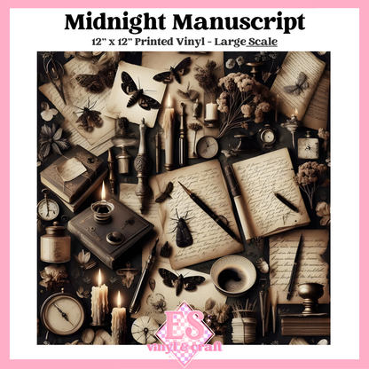 Midnight Manuscript - Small or Large Scale Options - 12" x 12" Sheet image 2
