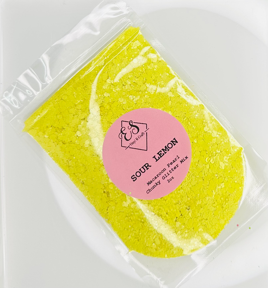Sour Lemon - Macaroon Pearl Chunky Glitter Mix image 0