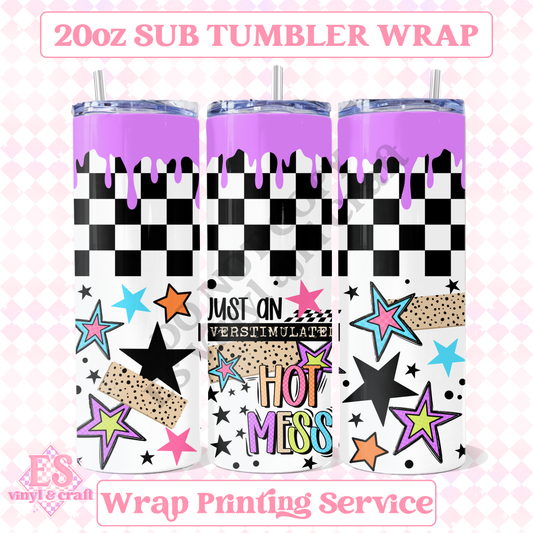 Hot Mess - Full 20oz Tumbler Sublimation Print image 0