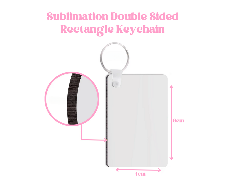 Rectangle Double Sided Sublimation Keychain image 0