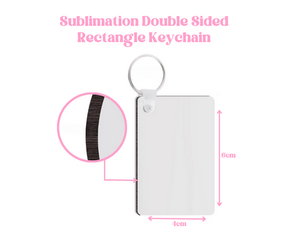 Rectangle Double Sided Sublimation Keychain image 0