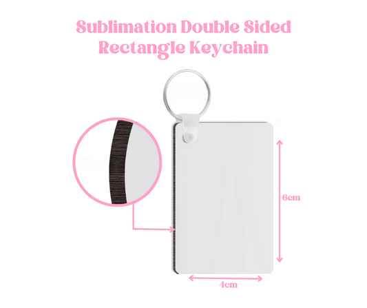 Rectangle Double Sided Sublimation Keychain image 0