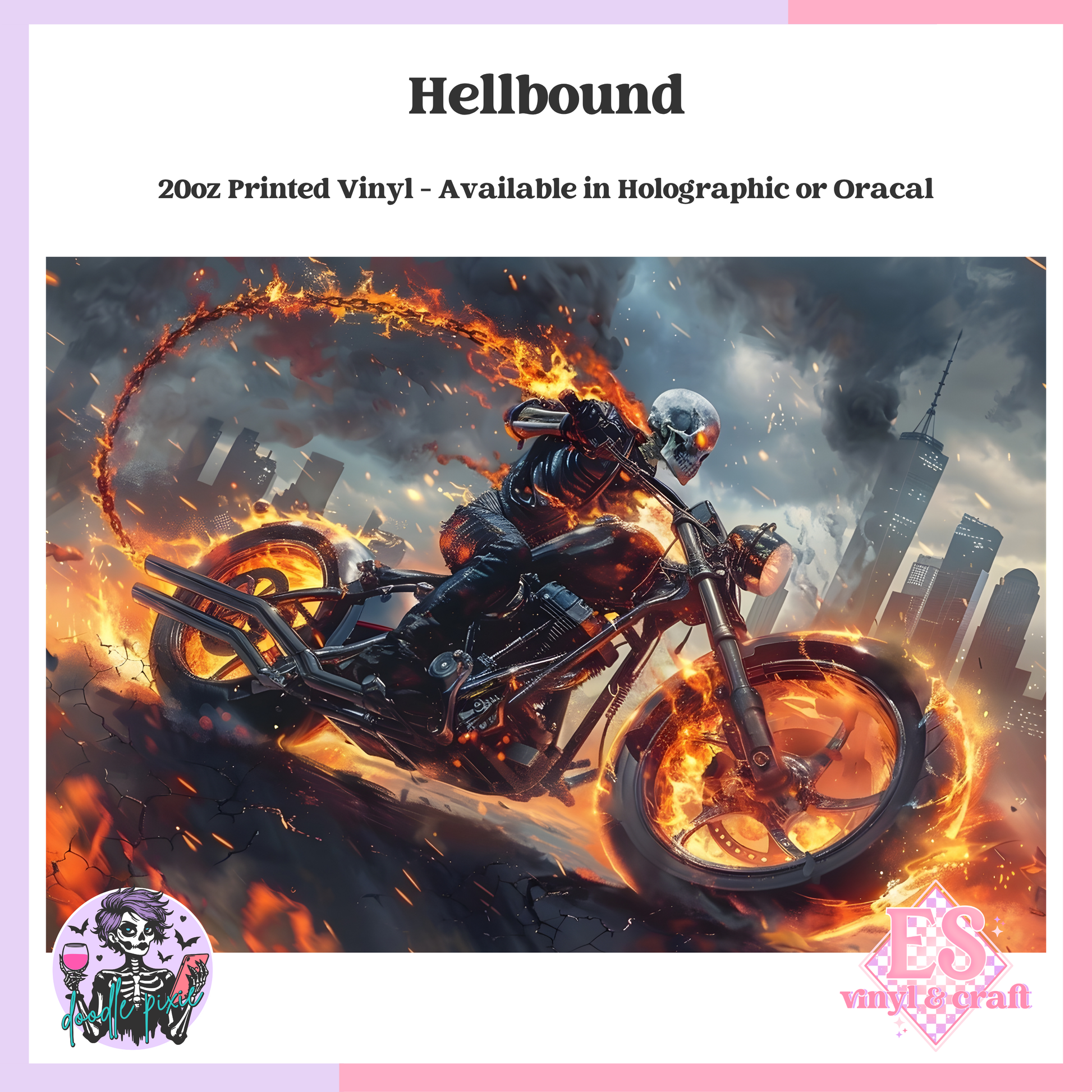 Hellbound - 20oz Printed Tumbler Self Adhesive Vinyl image 0