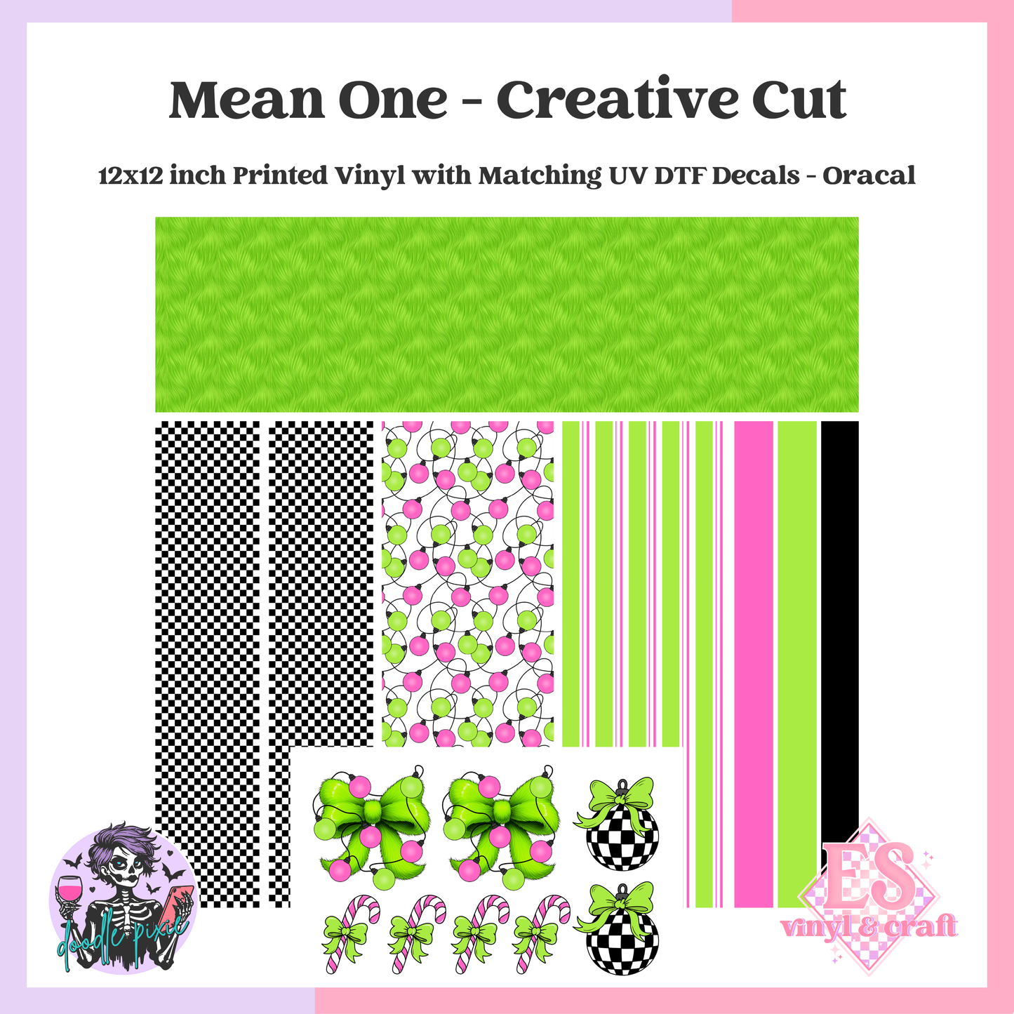 Mean One Creative Cuts - 12" x 12" Printed Vinyl and UVDTF Decal image 0
