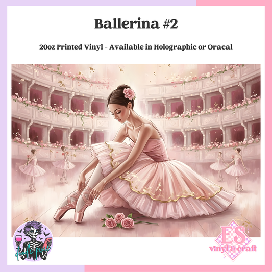 Ballerina #2 - 20oz Printed Tumbler Self Adhesive Vinyl image 0