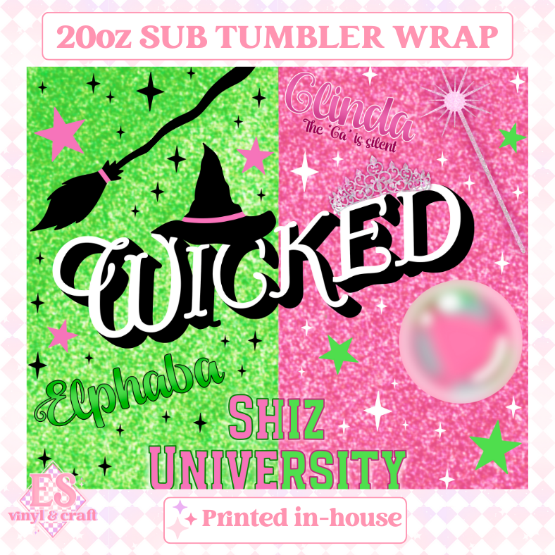Wicked Inspired - Full 20oz Tumbler Sublimation Ready Print image 1