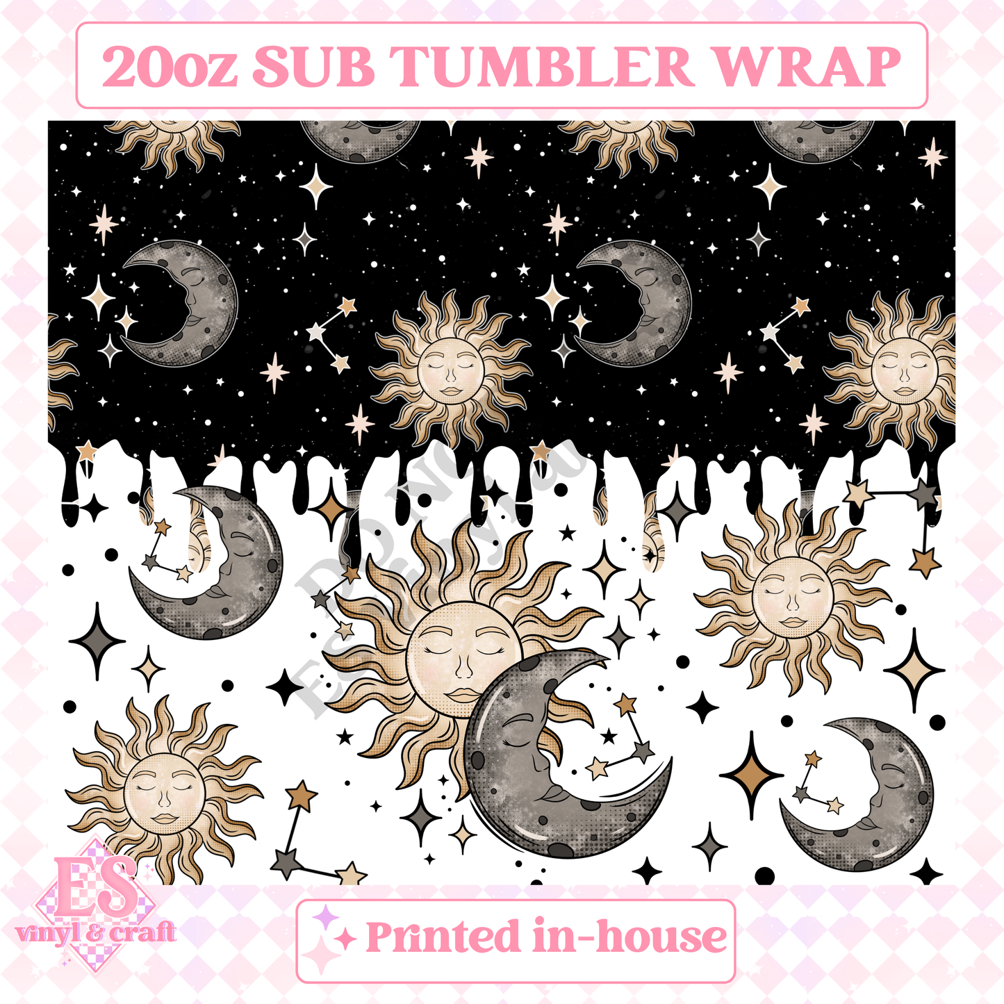 Sun and Moon - Full 20oz Tumbler Sublimation Print image 1