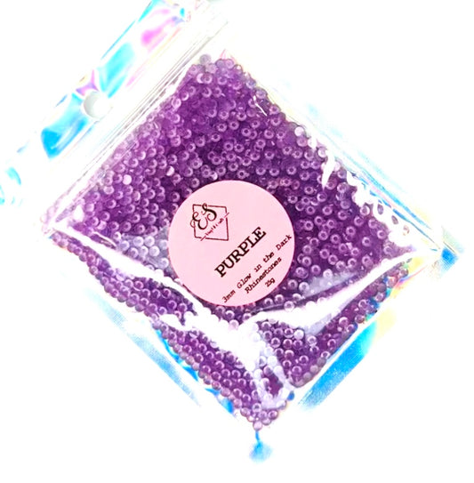 Purple - Glow in the Dark Resin Rhinestones (3mm, 4mm & 5mm) image 0