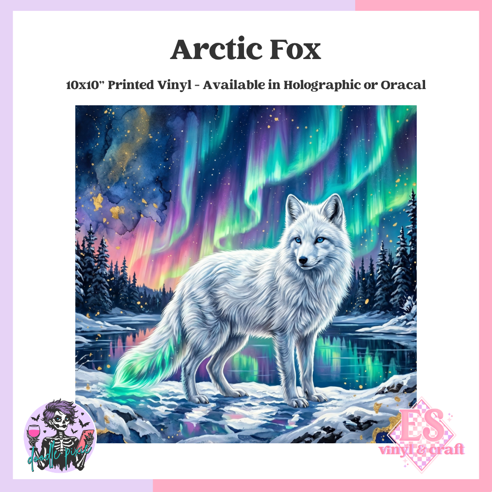 Arctic Fox - 10" x 10" Self Adhesive Vinyl (Oracal or Holo)