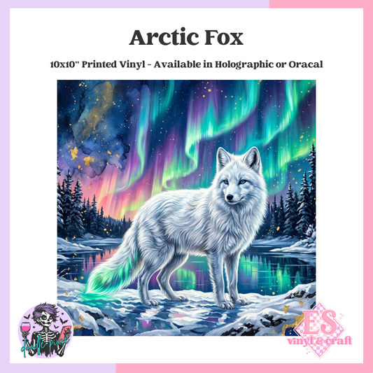 Arctic Fox - 10" x 10" Self Adhesive Vinyl (Oracal or Holo)