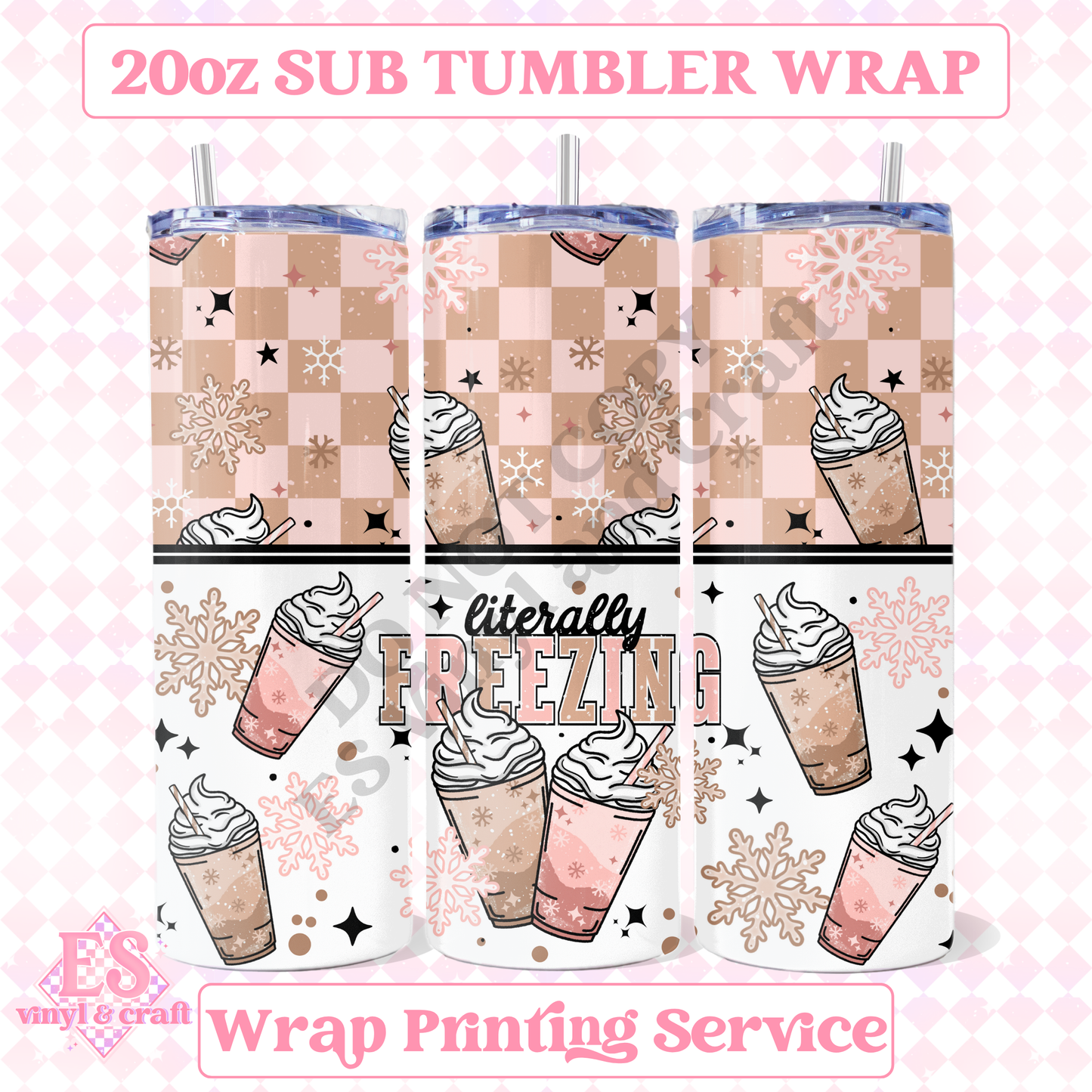 Literally Freezing - Full 20oz Tumbler Sublimation Print image 0