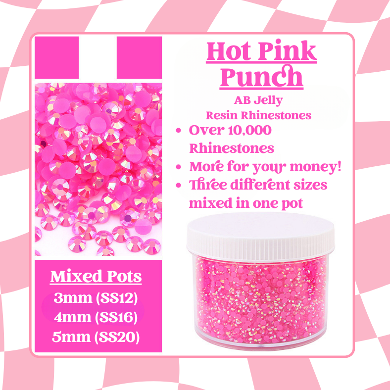 Rhinestone Mixed Pots - AB Jelly Rhinestones (3mm, 4mm, 5mm) 100g image 6