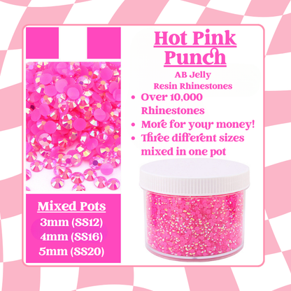 Rhinestone Mixed Pots - AB Jelly Rhinestones (3mm, 4mm, 5mm) 100g image 6