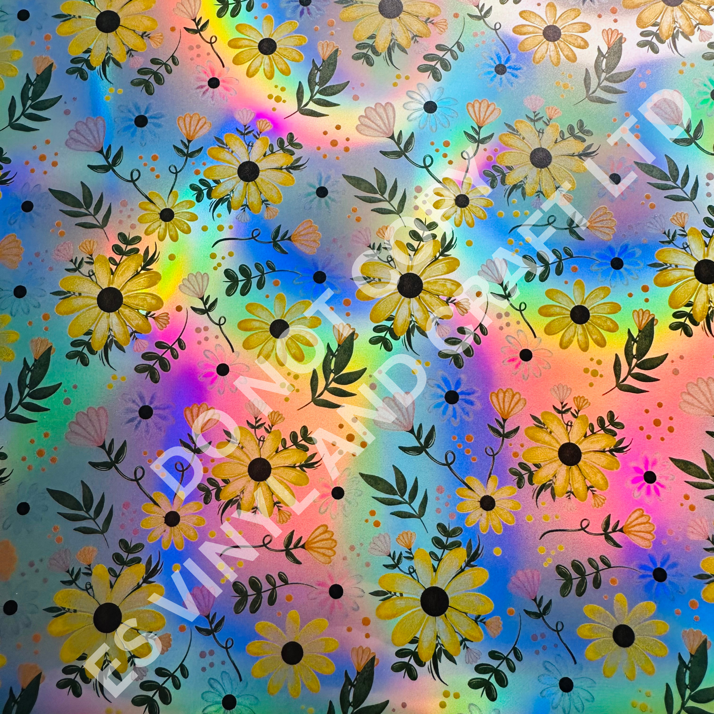 Floral - Holographic or Normal Printed Vinyl (A4 or 12" x 12" Sheet) image 1