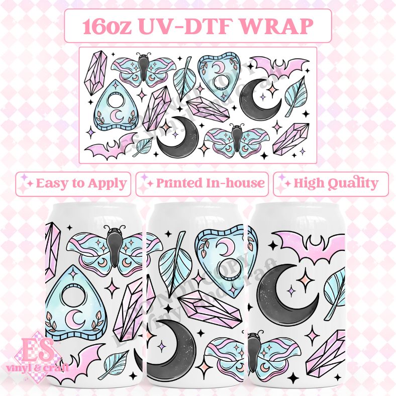 Pastel Witchy - 16oz Beer Can / Libbey UV-DTF Transfer image 0