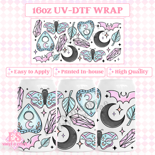 Pastel Witchy - 16oz Beer Can / Libbey UV-DTF Transfer image 0