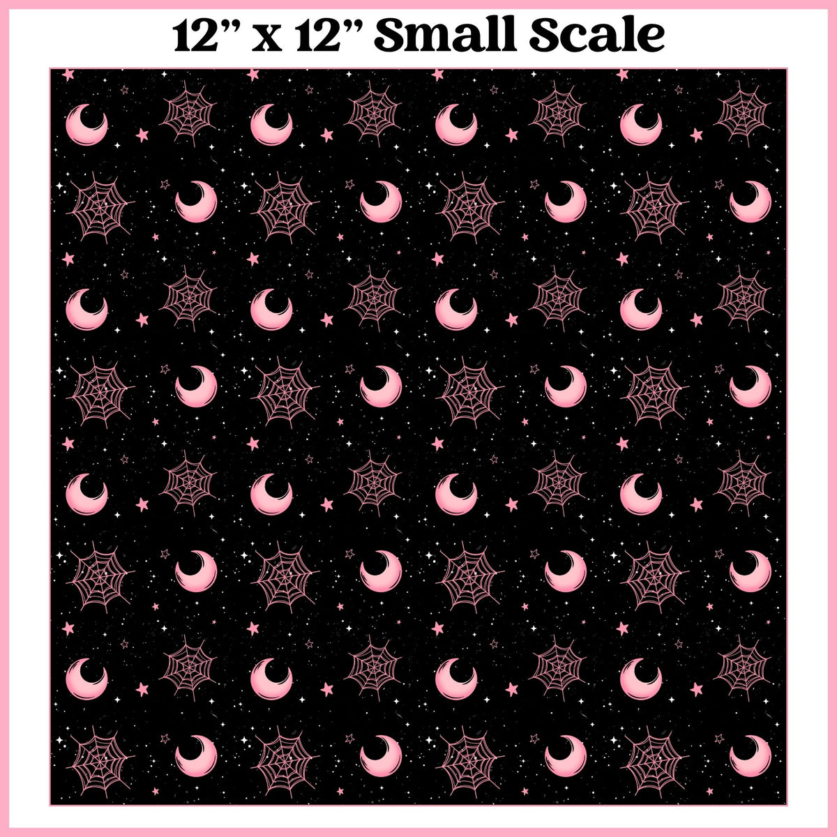 Pink Webs and Moons - 12"x12" Printed Self Adhesive Vinyl