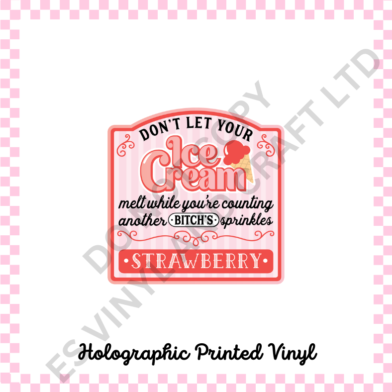 Ice Cream and Donut Labels - Teckwrap Holographic Printed Vinyl image 1