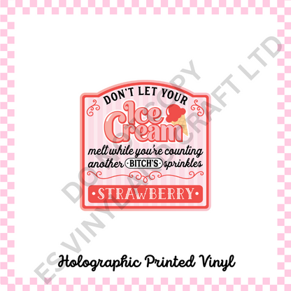 Ice Cream and Donut Labels - Teckwrap Holographic Printed Vinyl image 1