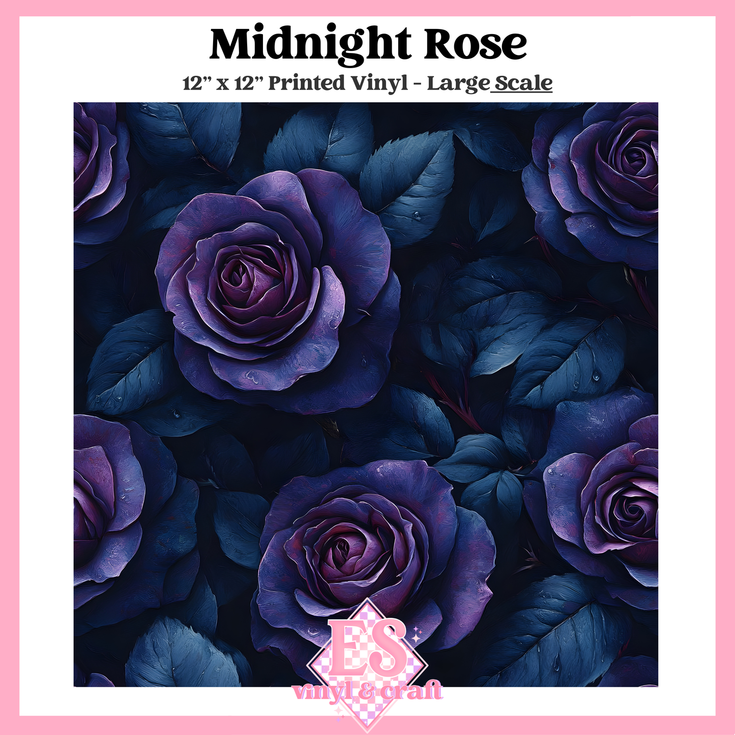 Midnight Rose - Small or Large Scale Options - 12" x 12" Sheet image 2