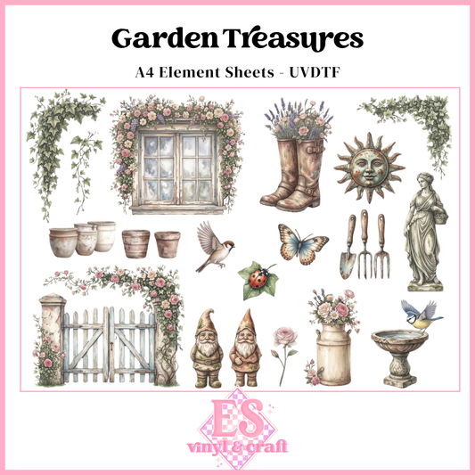 Garden Treasures - UVDTF Element Sheet (A4 Sheet)