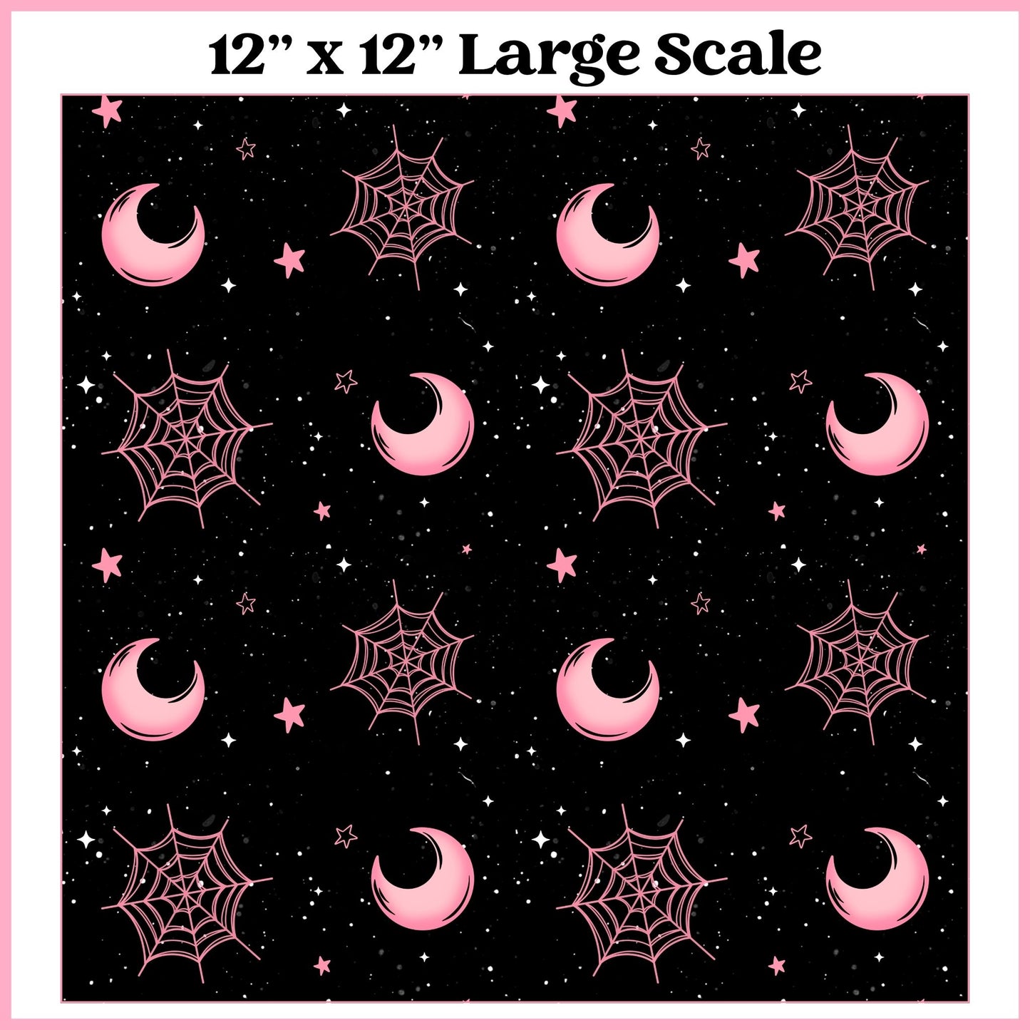 Pink Webs and Moons - 12"x12" Printed Self Adhesive Vinyl