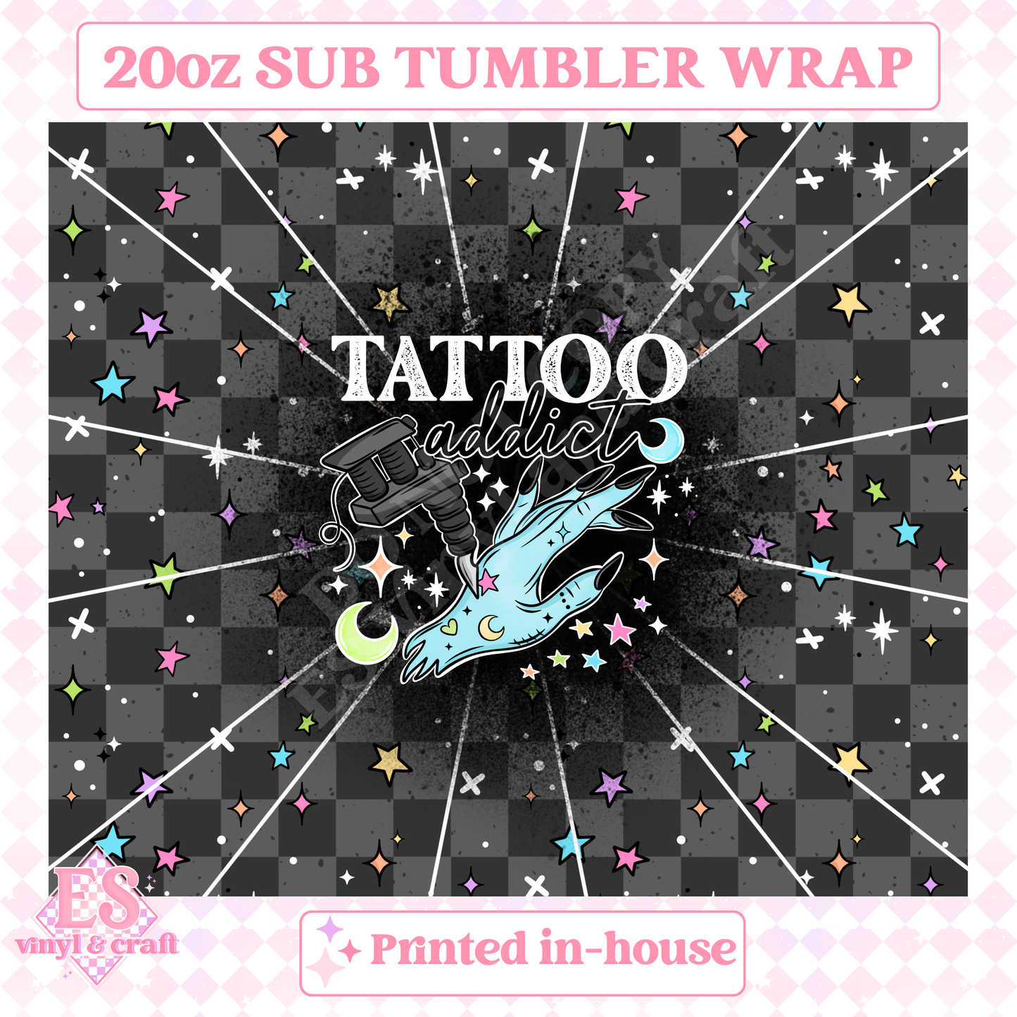 Tattoo Addict - Full 20oz Tumbler Sublimation Print image 1