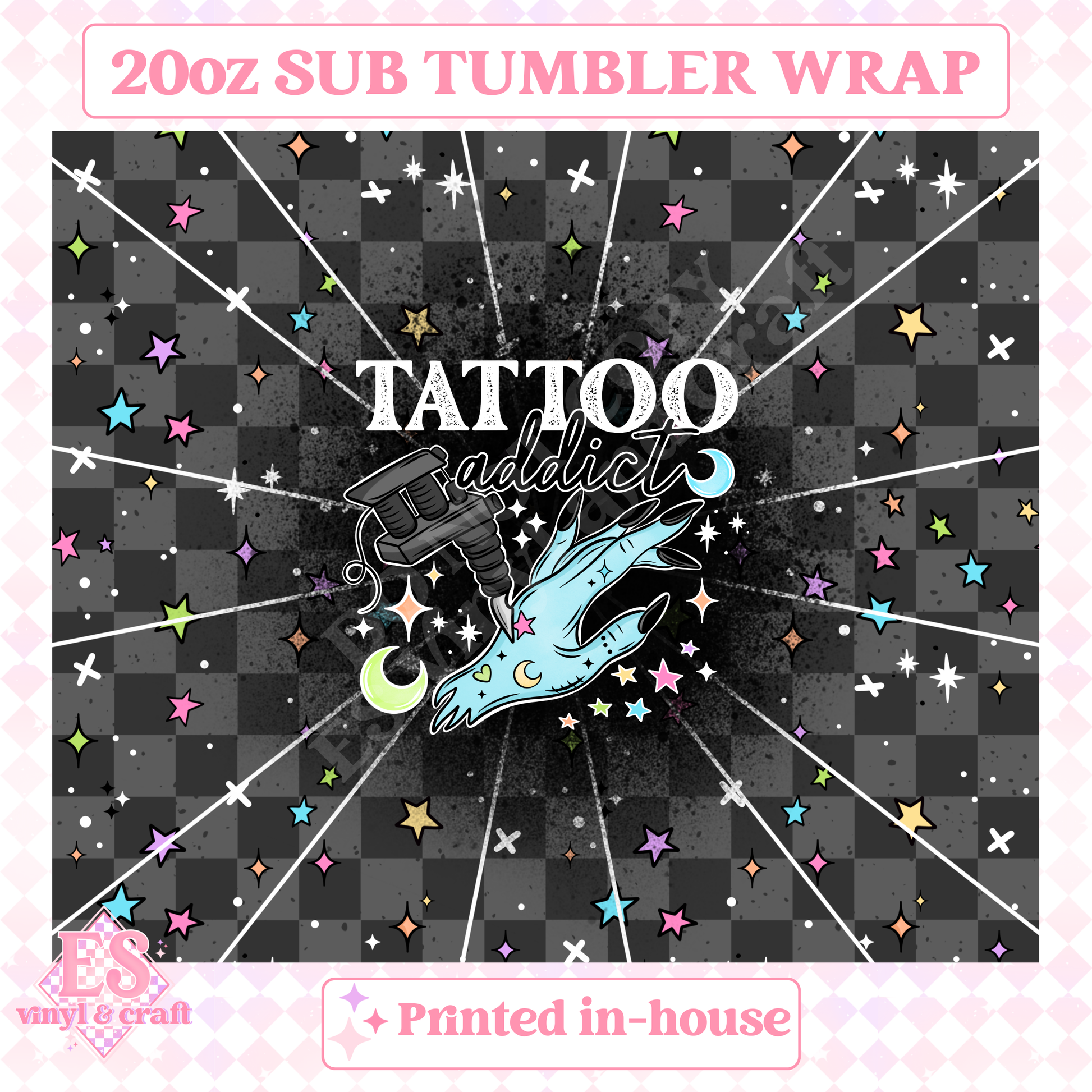 Tattoo Addict - Full 20oz Tumbler Sublimation Print image 1