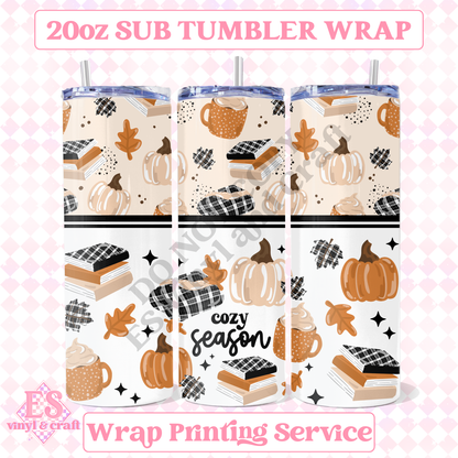 Cozy Books - Full 20oz Tumbler Sublimation Print image 0