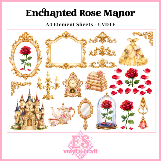 Enchanted Rose Manor - UVDTF Element Sheet (A4 Sheet)