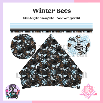 Winter Bees - 24oz Snowglobe Wrapper Kit image 0