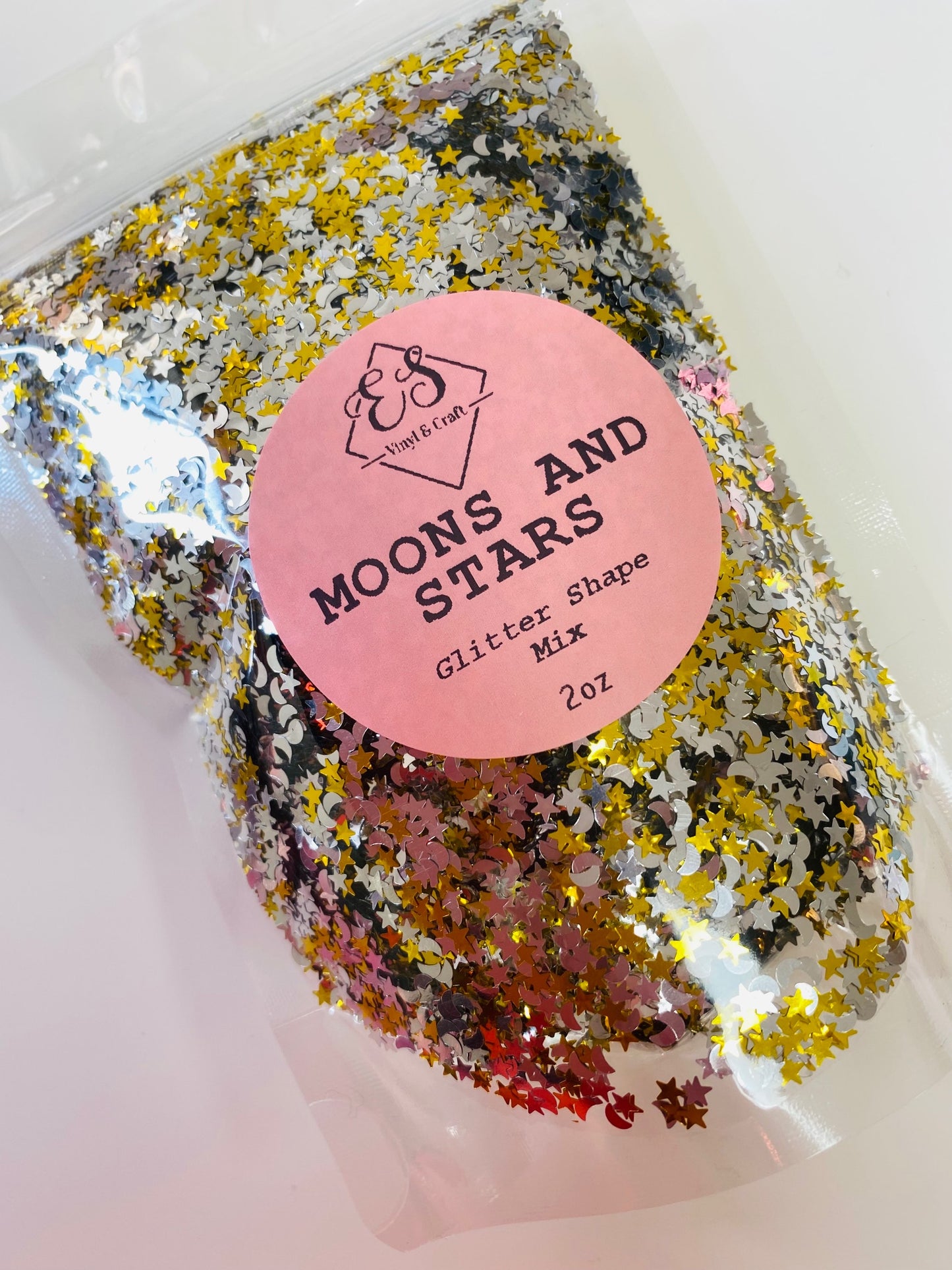Moons and Stars - Glitter Shapes image 0