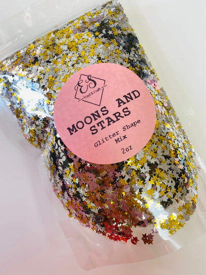 Moons and Stars - Glitter Shapes image 0