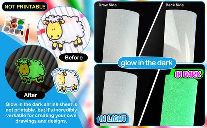 Teckwrap Glow in the Dark Shrink Sheets (Pack of 10) image 1