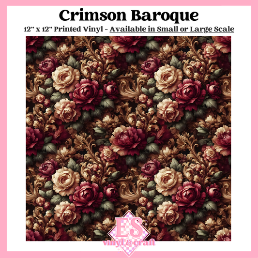 Crimson Baroque - Small or Large Scale Options - 12" x 12" Sheet image 0
