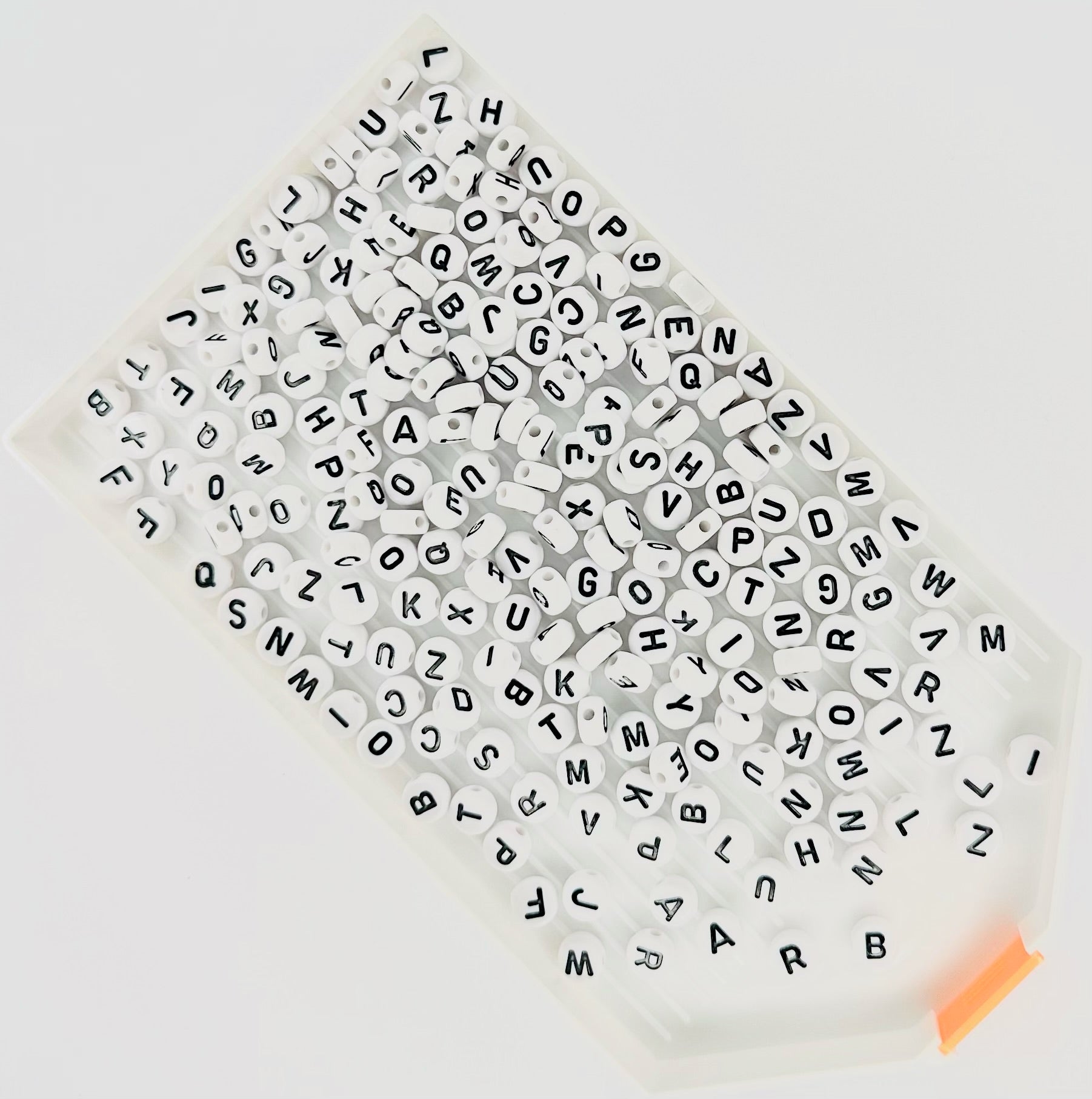 White and Black Letter Beads (Pack of 200) image 0