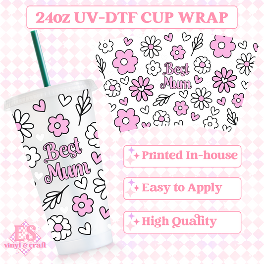 Best Mum - UVDTF 24oz Cold Cup Wrap image 0